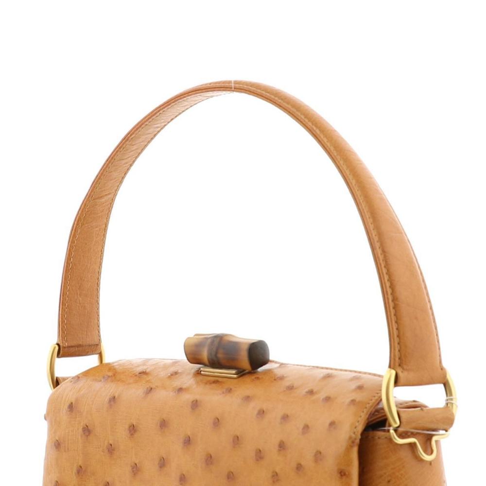 Gucci Ostrich Leather Handbag Brown - Picture 3 of 6